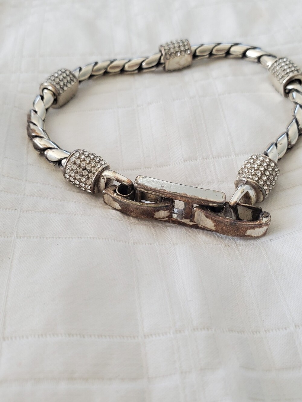 Brighton Silver-Tone Crystal Accent Women’s Bracelet